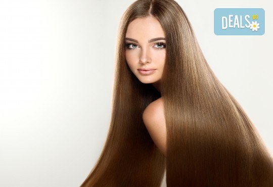 Високоефективна терапия за коса на Medavita с инфрачервена преса в 5 стъпки, подстригване и подсушаване при стилист-коафьор Елена Николова в салон Flowers 2 - Снимка 1