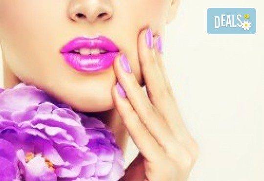 Mаникюр с гел лак BlueSky, 2 или 4 декорации, рисувани и камъчета в Студио за красота Angels of Beauty - Снимка 1