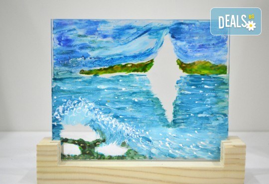 Еднодневен уъркшоп за рисуване върху стъкло - 3D картина, с включени бои и материали от Ателие Цветна магия! - Снимка 4