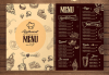 Изработка на меню за хотели, ресторанти и други, с включен дизайн, едностранен или двустранен печат, рамер А3 или А4, от Хартиен свят! - thumb1 1