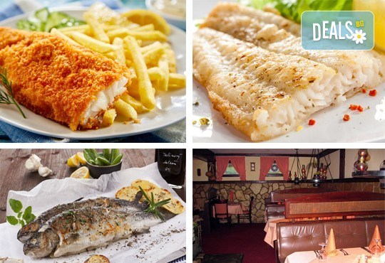 Средиземноморски круиз! Рибно плато: пресен сафрид, толстолоб, филе бяла риба пане, филенца сьомгова пъстърва, рибни рулца и пържени картофи в Ресторант 21 в Лозенец! - Снимка 1