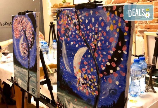 3 часа рисуване с напътствията на професионален художник + чаша вино в Арт ателие Багри и вино! - Снимка 2