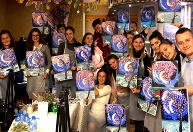 3 часа рисуване с напътствията на професионален художник + чаша вино в Арт ателие Багри и вино!